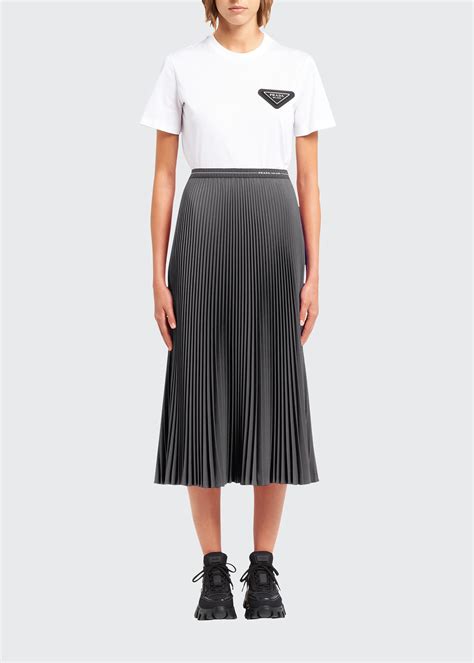 prada printed skirt|prada pleated midi skirt.